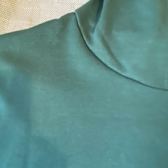 Green Velvet Teal Tier Zip Up Hooded Sweatshirt Style Top- Sz-2XL - Picture 5 of 16